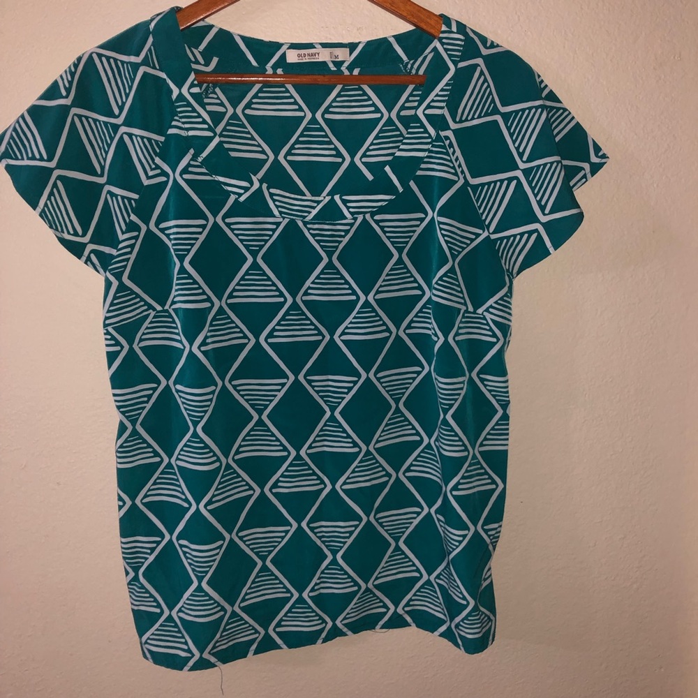 Old Navy- teal short sleeve blouse